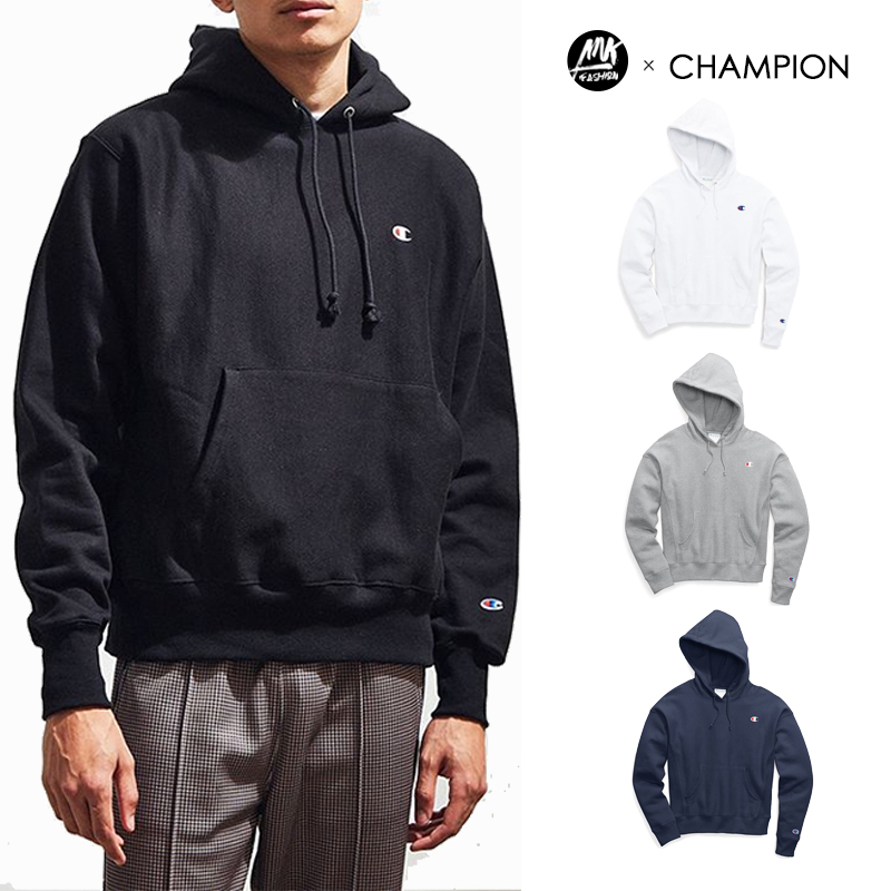 champion加绒刺绣套头衫连帽卫衣