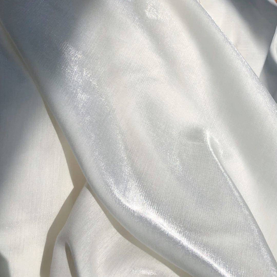 高档人鱼姬面料白色幻彩人鱼姬礼服汉服布料女士婚纱设计师布料