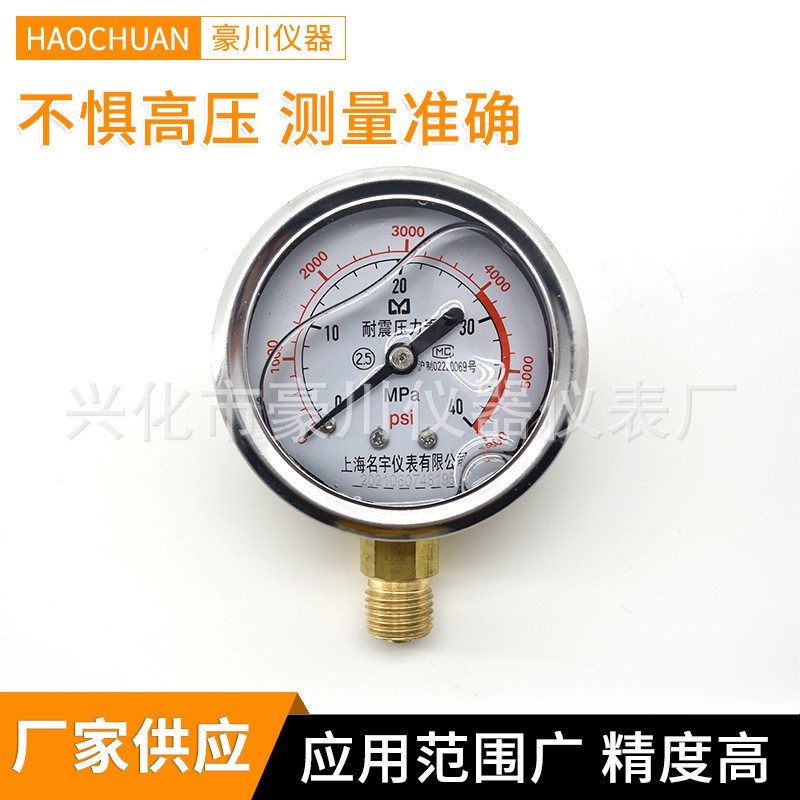 名宇上海抗震水压气压液压油压测压表