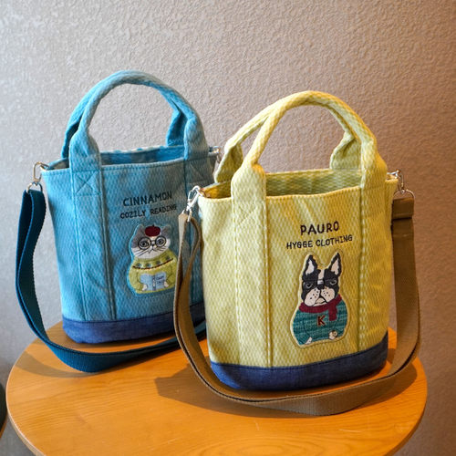 日本kusuguru猫咪刺绣水桶包