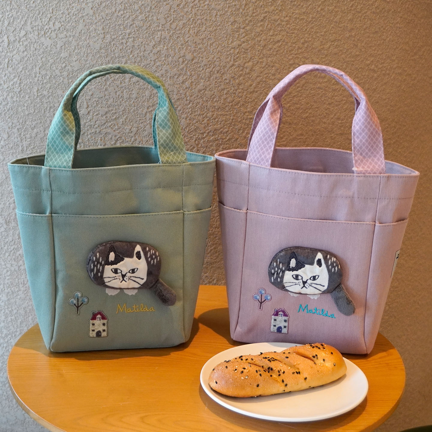 日本kusuguru刺绣立体猫咪帆布手提包女小众水桶包购物通勤饭盒包,箱包皮具/热销女包/男包,时尚帆布包,淘宝优惠券,粉丝福利购,淘宝优惠卷