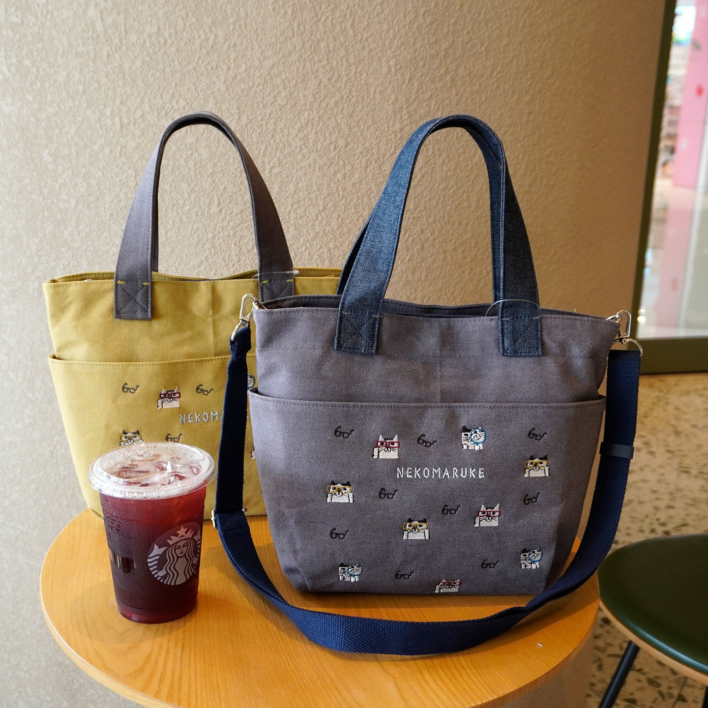 双层拉链日本正品多隔层重工刺绣妈咪包猫咪帆布包女手提斜挎包