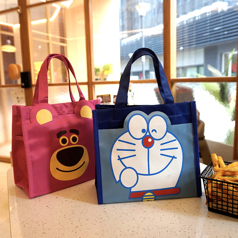 特价清仓 防水加厚日系卡通可爱饭盒袋方形女孩手提包男孩便当包