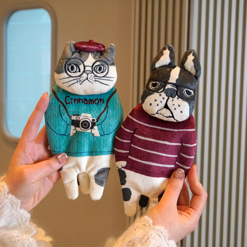 Kusuguru卡通猫狗迷你零钱包