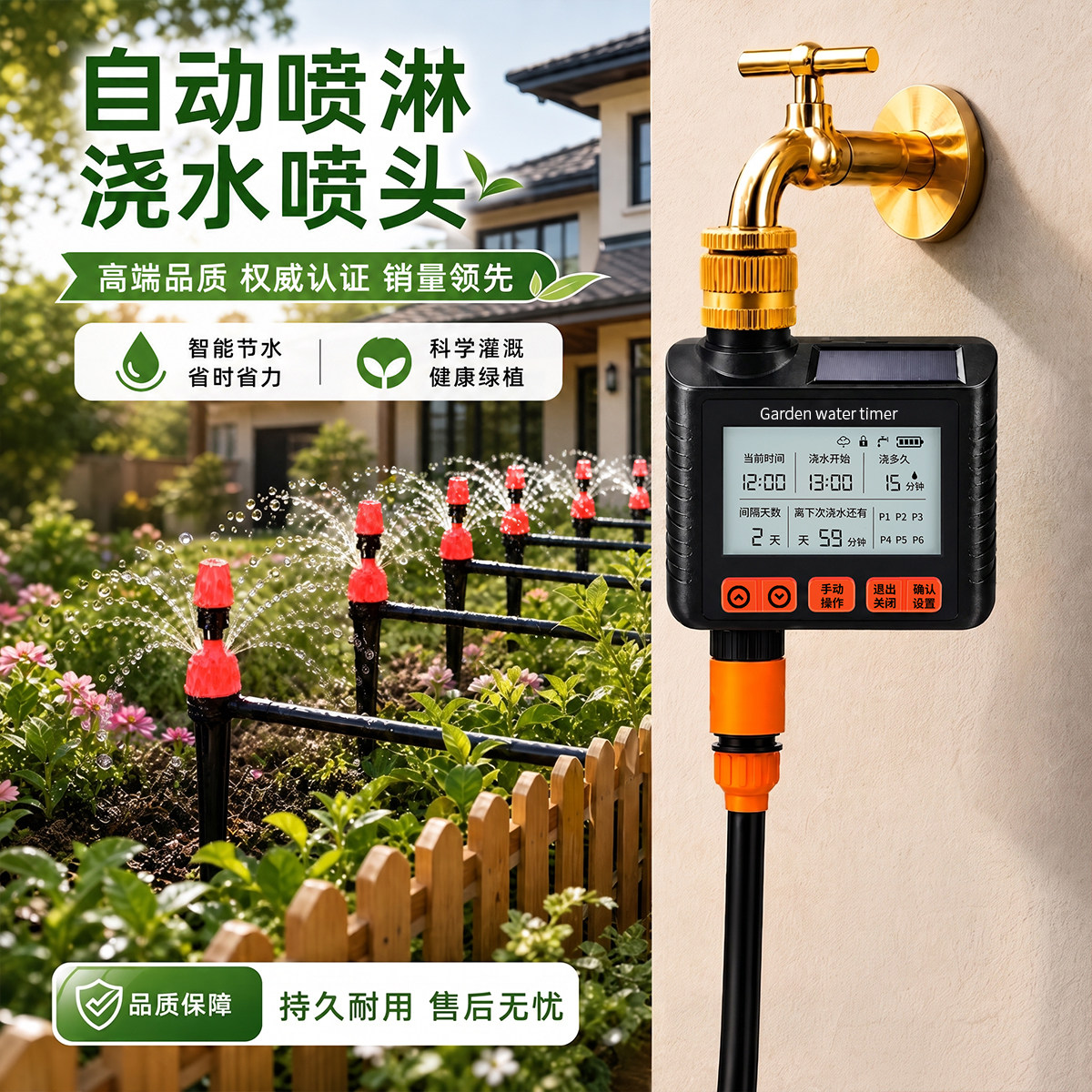 太阳能充电自动浇花神器定时系统