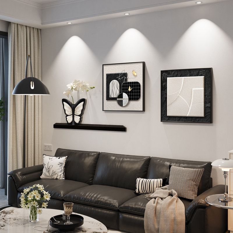 简约现代客厅装饰画高级感法式沙发背景墙挂画艺术小众抽象肌理画,家居饰品,现代装饰画,淘宝优惠券,粉丝福利购,淘宝优惠卷