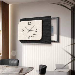 现代简约电表箱装饰画带钟表2026新款配电箱弱电箱电闸盒遮挡挂画