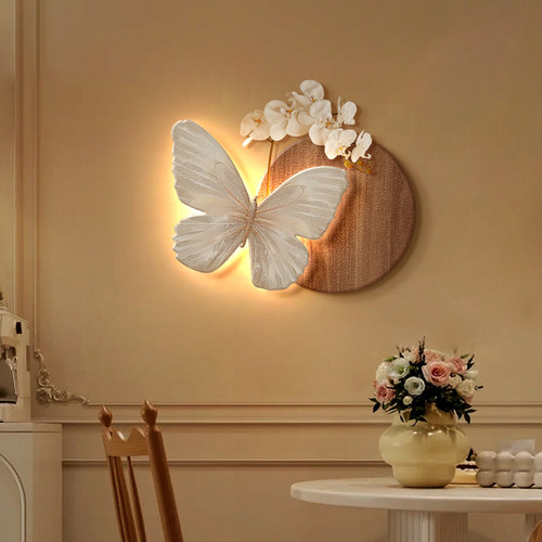 法式奶油风蝴蝶发光餐厅装