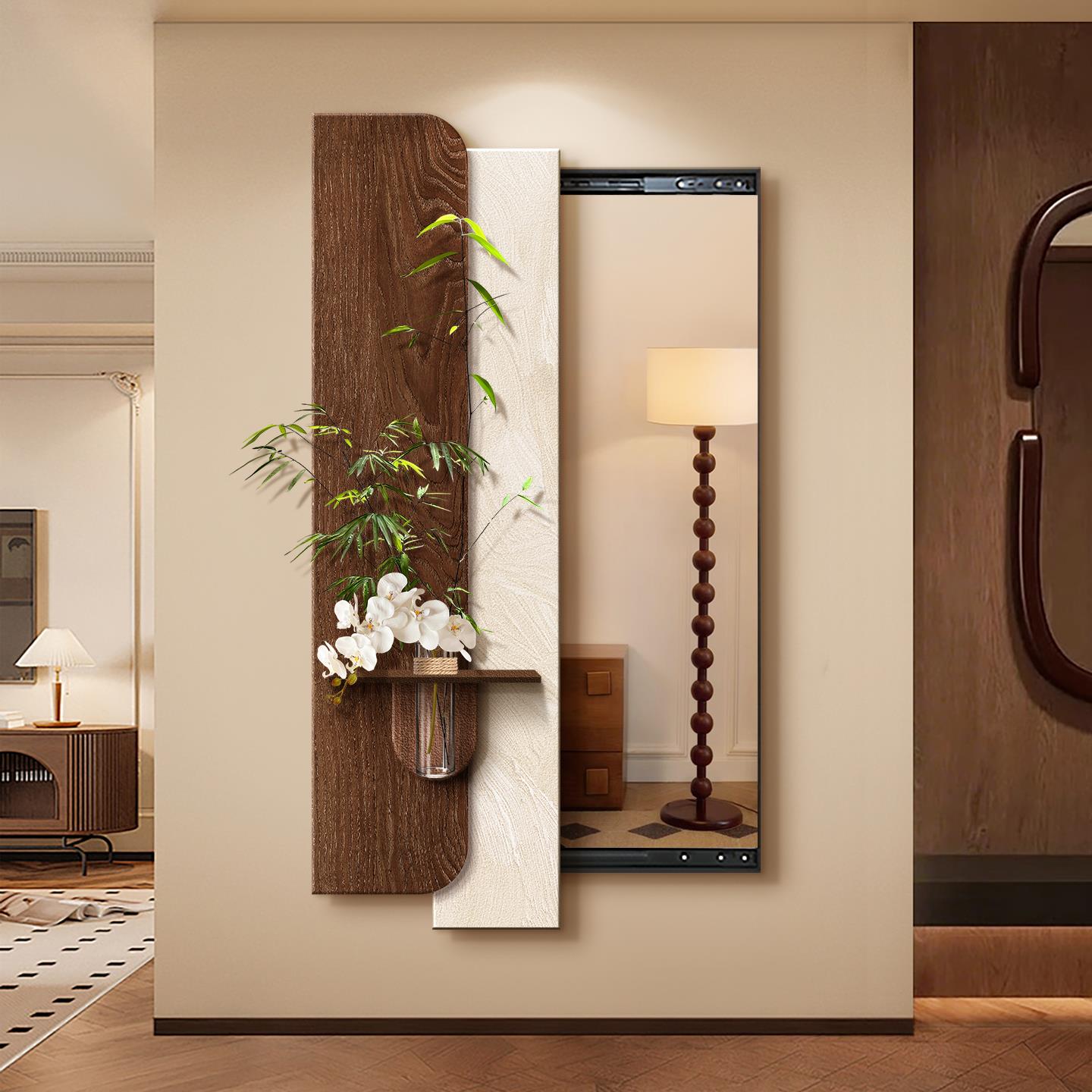 中古风推拉全身镜隐藏式穿