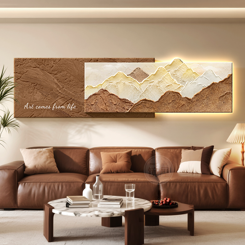 日照金山客厅装饰画法式奶