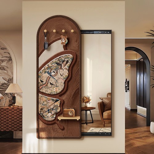 中古风蝴蝶洞板穿衣镜隐藏