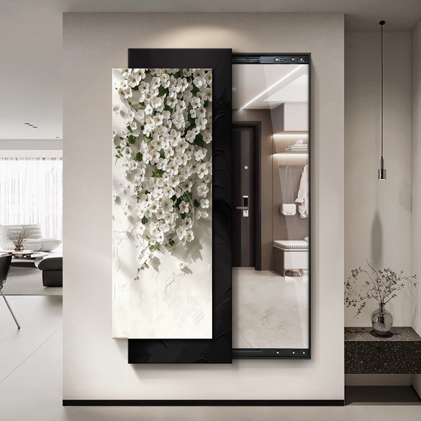 高级感推拉隐藏式全身镜玄