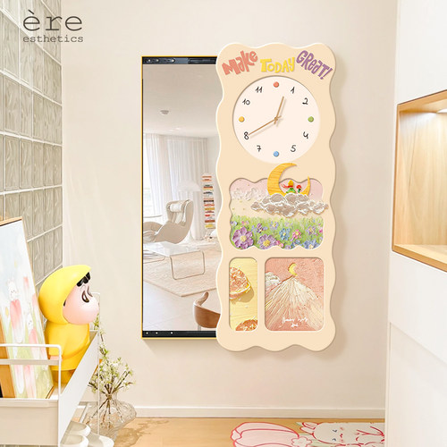 奶油风治愈系推拉镜子画带