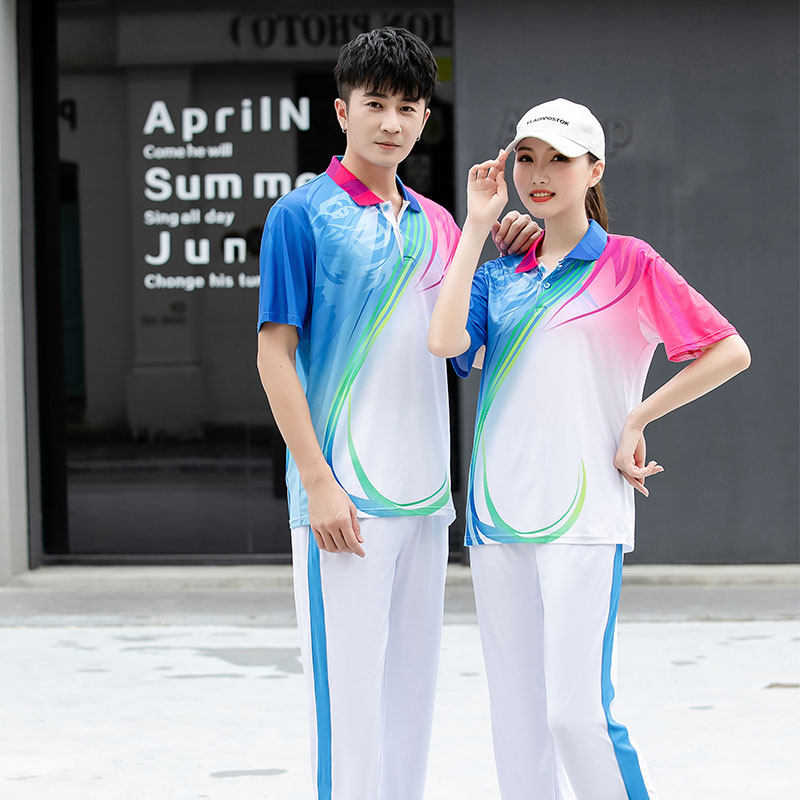 SHORT-SLEEVED TRACKSUITS WOMENS SUMMER HIKING RUNNING AND RUNNING APPAREL SPORTS MEETING APPEARANCE CLOTHES COMPETITION UNIFORMS AND PERFORMANCE TEAM UNIFORMS