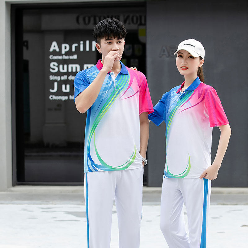 SHORT-SLEEVED TRACKSUITS WOMENS SUMMER HIKING RUNNING AND RUNNING APPAREL SPORTS MEETING APPEARANCE CLOTHES COMPETITION UNIFORMS AND PERFORMANCE TEAM UNIFORMS