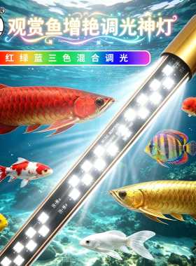 晓之鱼鱼缸增艳调光神灯三基色变色鱼缸灯龙鱼锦鲤金鱼增色led灯