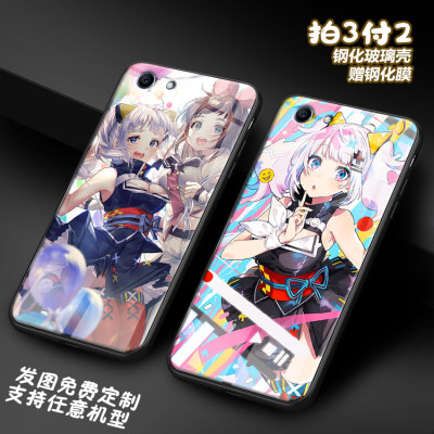 Vtuber 辉夜月适用oppoa83 realmeQ a5玻璃FindX2手机壳 私人订制