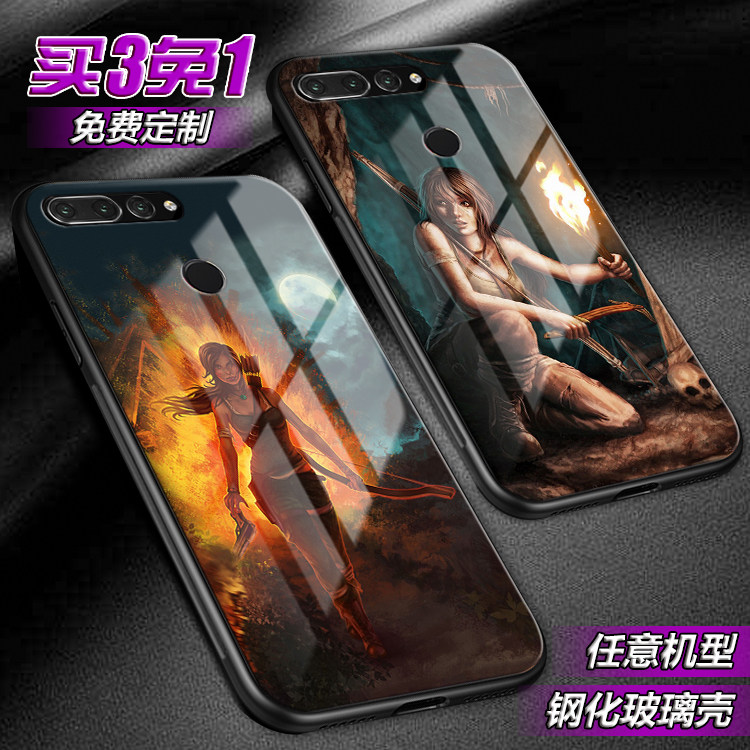 古墓丽影暗影适用荣耀V30劳拉Lara20pro note10 9i玻璃play手机壳