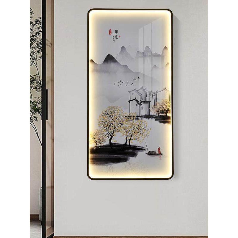 创意新中式玄关壁灯壁画灯楼梯人体感应客厅卧室书房装饰挂画壁灯