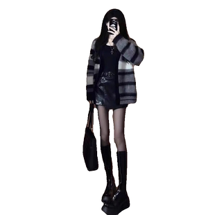 秋冬装搭配一整套韩剧穿搭小个子网红炸街纯欲风毛衣裙子两件套装