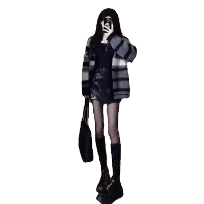 小个子网红炸街纯欲风毛衣裙子秋