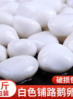 白色鹅卵石天然雨花石原石庭院园林铺路造景装修鹅暖石石头白石子