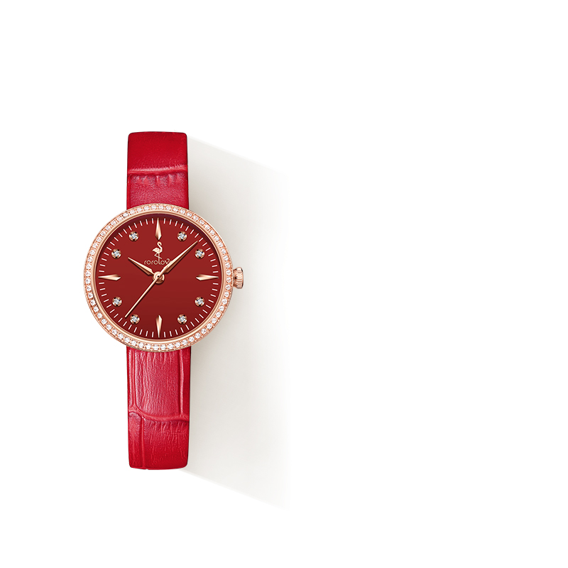rorolove68颗钻石中国红手表女
