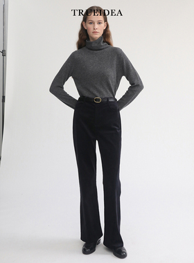 trueidea23秋冬 摩登复古百搭长腿显瘦灯芯绒微喇叭裤