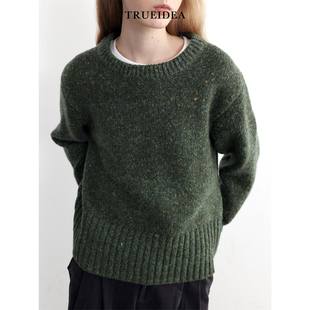 毛衣 百搭加厚MHL风格 trueidea新品 大牌纱线桑蚕丝澳毛圆领毛衣