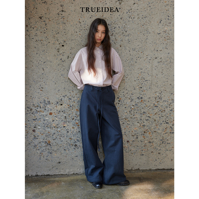 高腰百搭拖地裤加厚长绒棉直筒裤