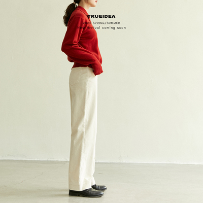 高腰北欧复古文艺显瘦灯芯绒