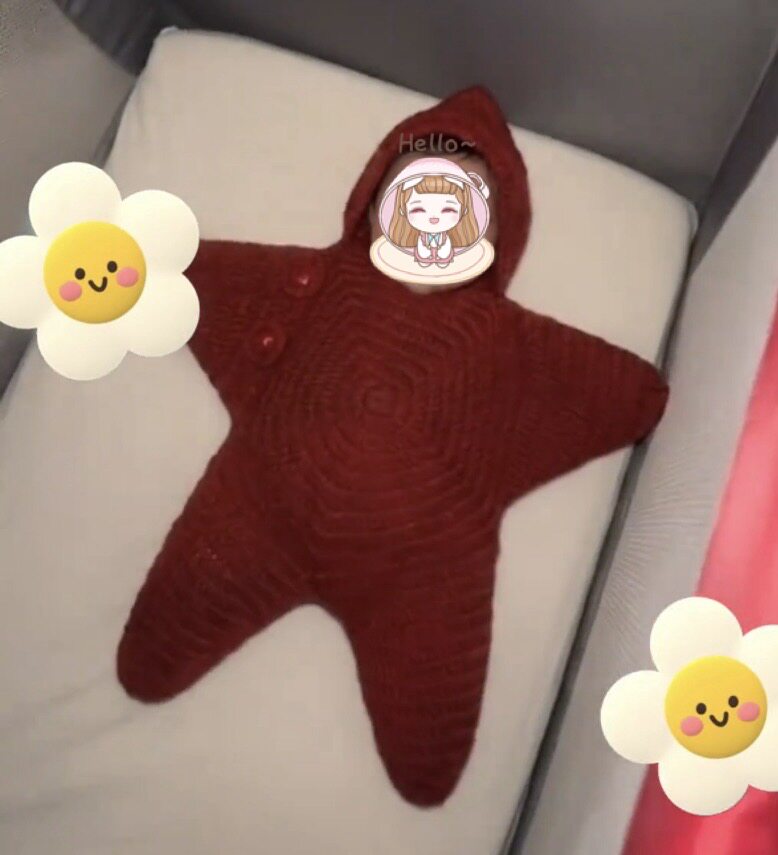 新款派大星婴儿睡袋手工钩织毛线diy材料包针织海星连体婴儿服