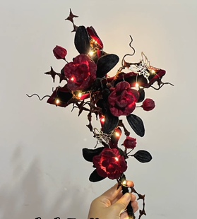 万圣节扭扭棒哥特风荆棘玫瑰手拿棒手工diy材料包发光魔法棒礼物