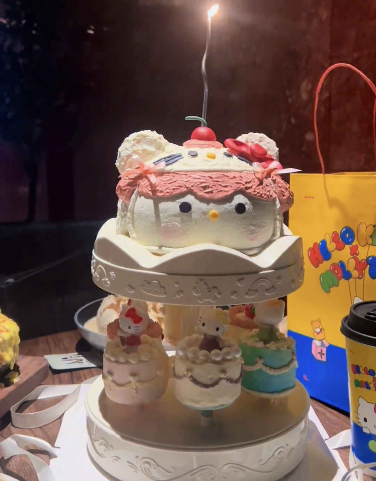 电动自动旋转生日蛋糕家用甜品架托盘双层回转寿司转转机聚会礼物