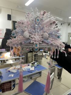 粉黛凤冠精美扭扭棒材料包DIY手工制作国潮风新中式摆件玩具