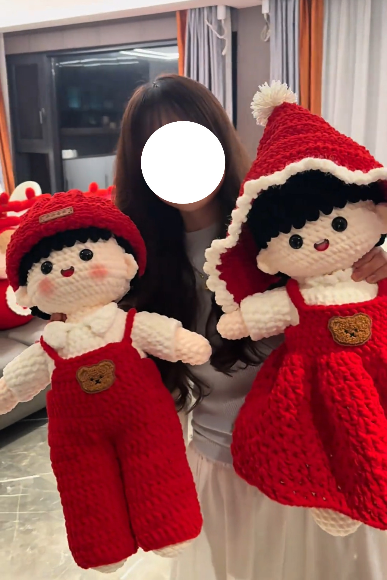 装饰品可爱手工钩织成品新款喜娃娃结婚压床娃娃婚房布置结婚礼物