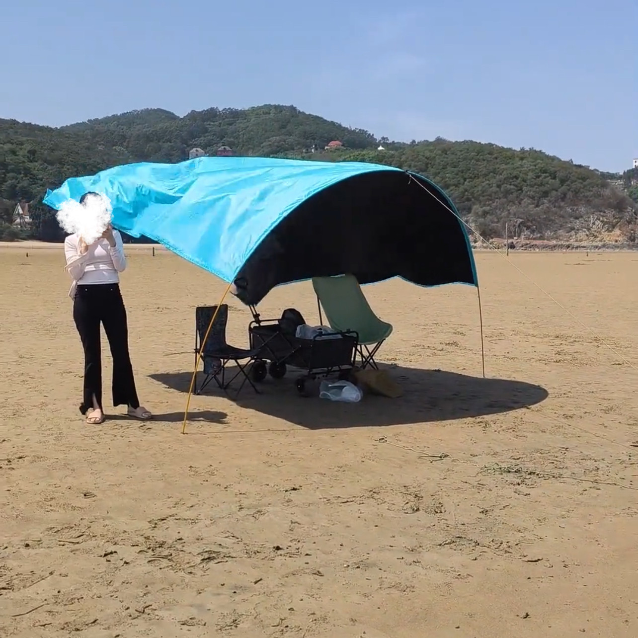遮阳便携式天幕免搭建防晒帐篷建议收纳沙滩风动力天幕防晒