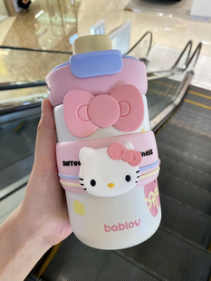 猫猫水杯保温杯吸管杯茶水分离杯便携随行杯女生高颜值316L不锈