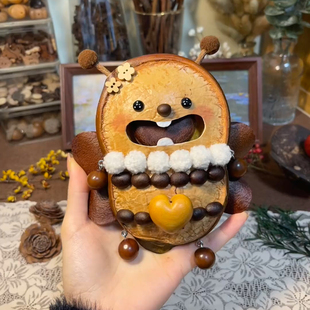 大豆荚材料包新款纯天然手工DIY可爱丑萌豆荚挂件趣味玩具