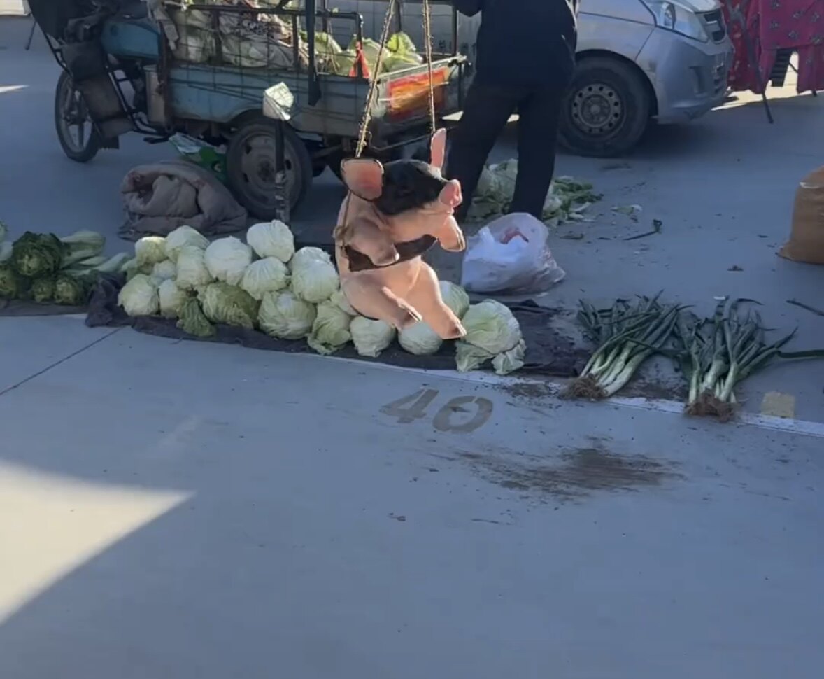 猪肉档肉摊门店吉祥物秋千小猪猪挂件仿真上装饰摆件猪猪摆件