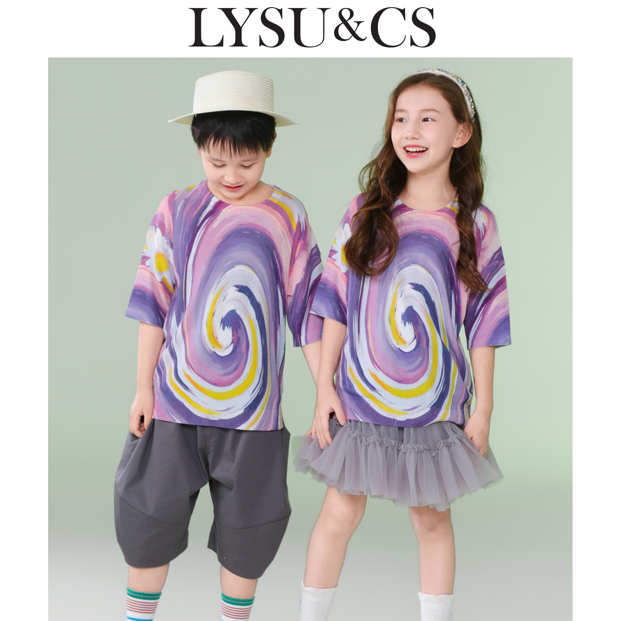 LYSUCS儿童冰丝凉感短袖T恤图片