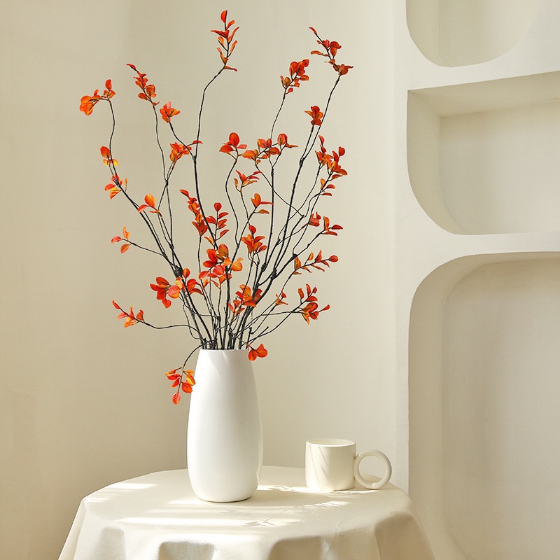 禅意红叶绢花仿真花家居客厅装饰摆件造型树枝婚礼摆设花束中式