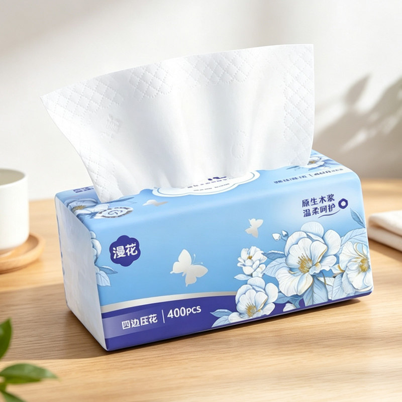 漫花抽纸400张大包家用实惠装图片