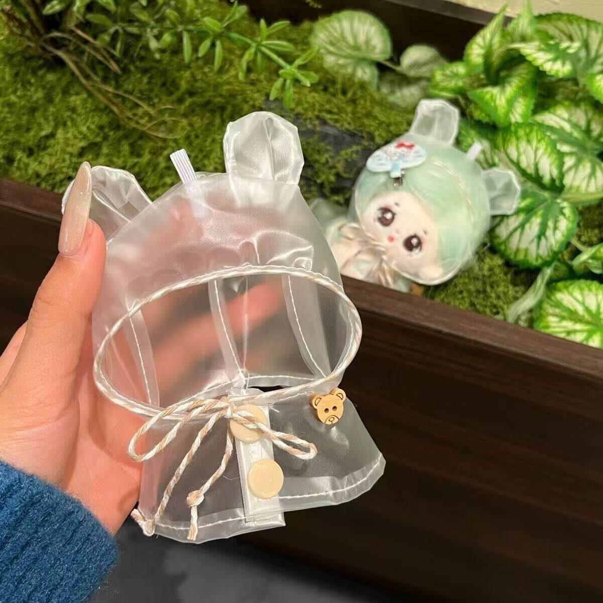 仅娃衣】适用于斗篷棉花娃娃自嘲熊Chiikawa可爱外衣透明雨衣