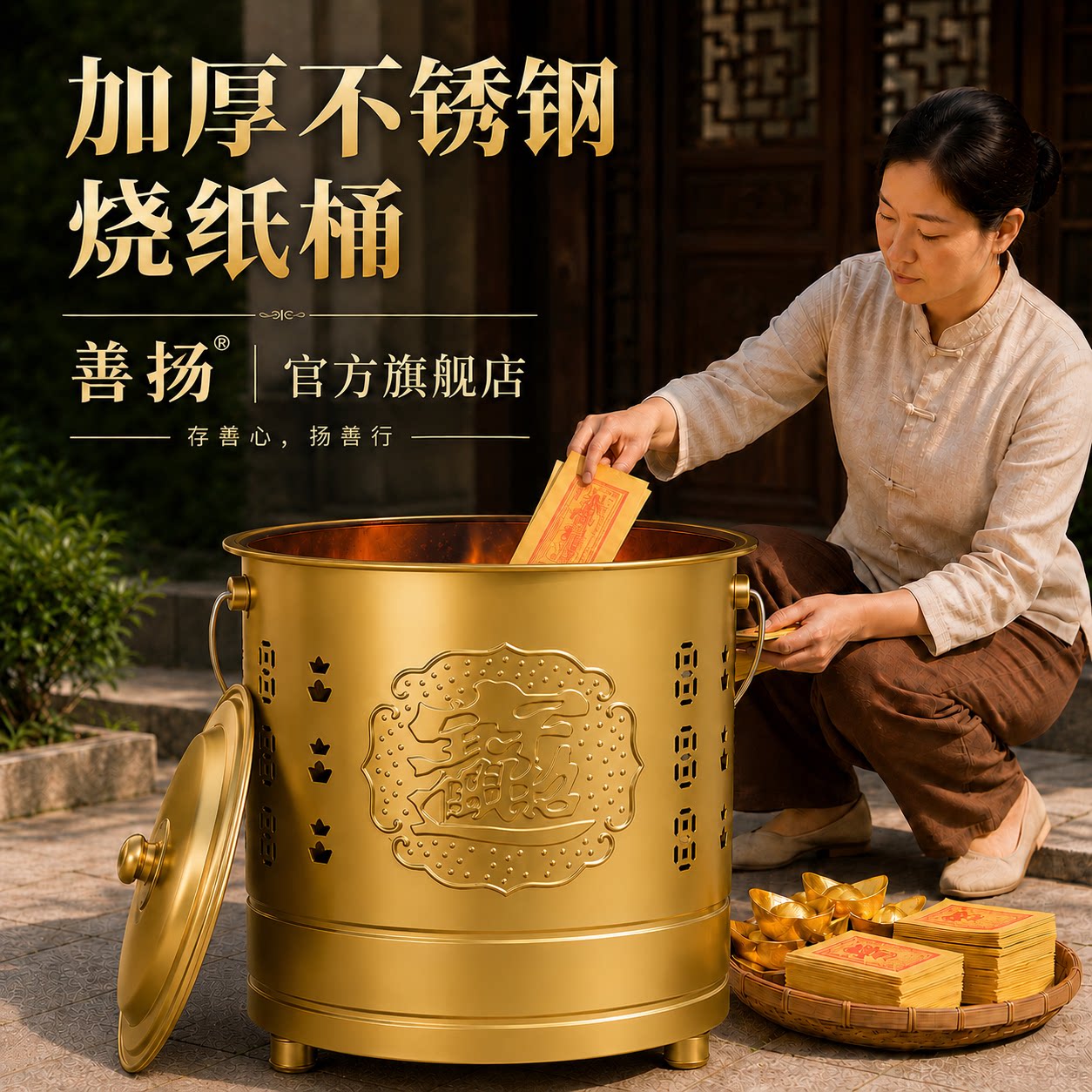 不锈钢家用烧宝桶特大号图片