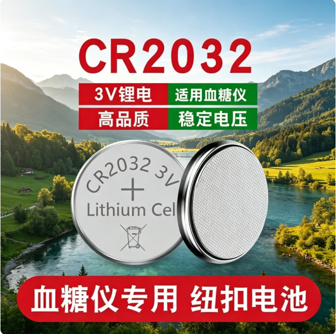 CR2032纽扣电池大容量血糖仪用