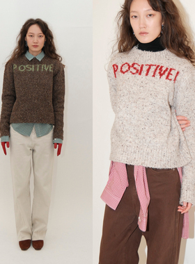 THINGNESS POSITIVE！圆领圈圈羊毛质感套头长袖毛衣 董洁同款