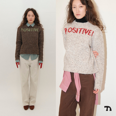 THINGNESS POSITIVE！圆领圈圈羊毛质感套头长袖毛衣 董洁同款