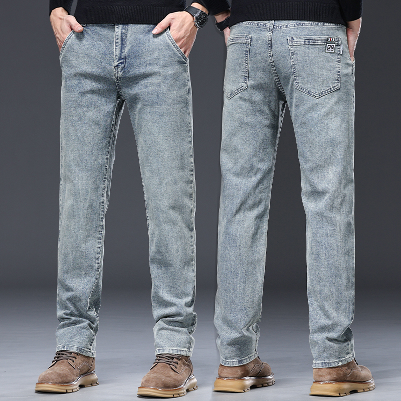 牛仔裤男士秋冬季加绒保暖休闲裤