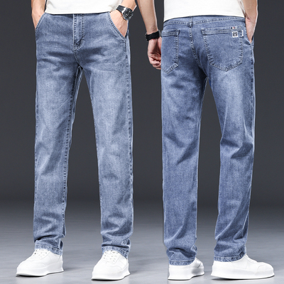 秋冬季弹力牛仔裤男士宽松直筒